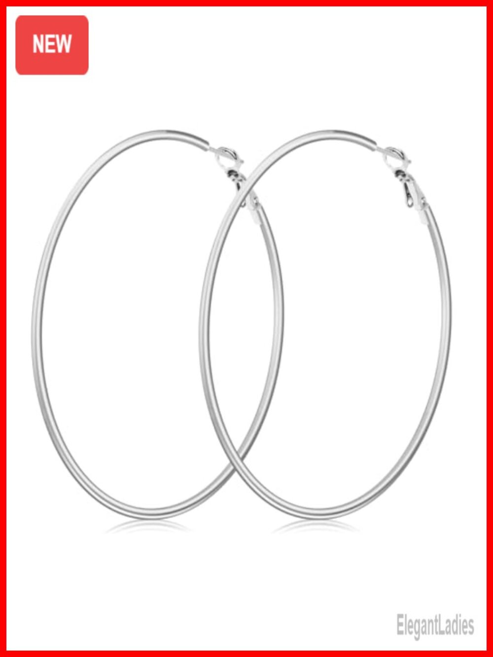 70mm Large Hoop Earrings Women Stainless Steel Click-Top Big Hoops